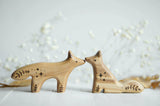 Wooden Baby Wolf, Standing, a natural wood animal toy by Tiny Fox Hole (view 2) · view 2