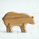 Wooden Bear, Mama, a natural wood animal toy by Tiny Fox Hole, cut and finished by hand from solid wood · view 1