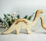 Wooden Brontosaurus, Papa, a natural wood animal toy by Tiny Fox Hole (view 3) · view 3