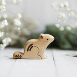 Wooden Chipmunk, Sitting, a natural wood animal toy by Tiny Fox Hole (view 2) · view 2