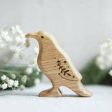Wooden Crow, a natural wood animal toy by Tiny Fox Hole, cut and finished by hand from solid wood · view 1