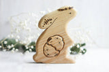 Wooden Bunny Announcement Puzzle for Twins, a wooden new-baby keepsake by Tiny Fox Hole (view 6) · view 6