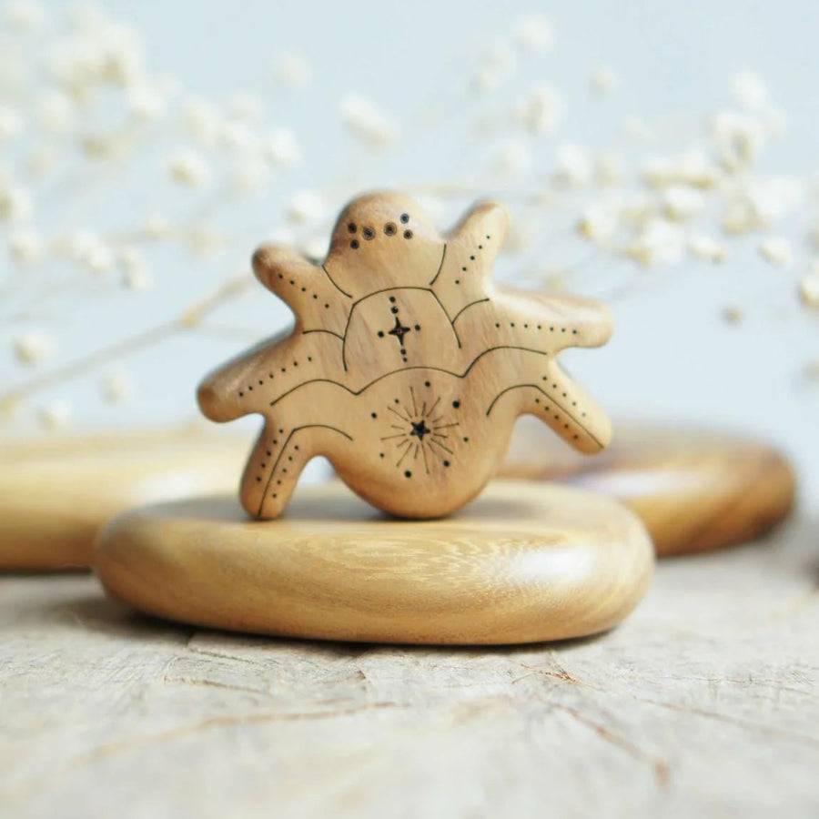 Wooden Spider, a natural wood animal toy by Tiny Fox Hole, cut and finished by hand from solid wood