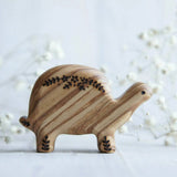 Wooden Turtle, a natural wood animal toy by Tiny Fox Hole, cut and finished by hand from solid wood · view 1
