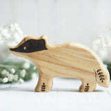 Wooden Badger, a natural wood animal toy by Tiny Fox Hole (view 2) · view 2
