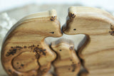 Wooden Bear Family Announcement Puzzle (Mom, Dad, and Two Little Ones), a wooden new-baby keepsake by Tiny Fox Hole (view 2) · view 2