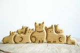 Wooden Cat Family Puzzle, a wooden new-baby keepsake by Tiny Fox Hole, cut and finished by hand from solid wood · view 1