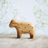 Wooden Lamb, a natural wood animal toy by Tiny Fox Hole, cut and finished by hand from solid wood · view 1