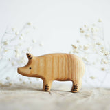 Wooden Pig, a natural wood animal toy by Tiny Fox Hole, cut and finished by hand from solid wood · view 1