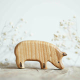 Wooden Pig, Looking Down, a natural wood animal toy by Tiny Fox Hole (view 2) · view 2