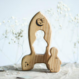 Wooden Rocket Puzzle, a natural wood puzzle by Tiny Fox Hole, cut and finished by hand from solid wood · view 1