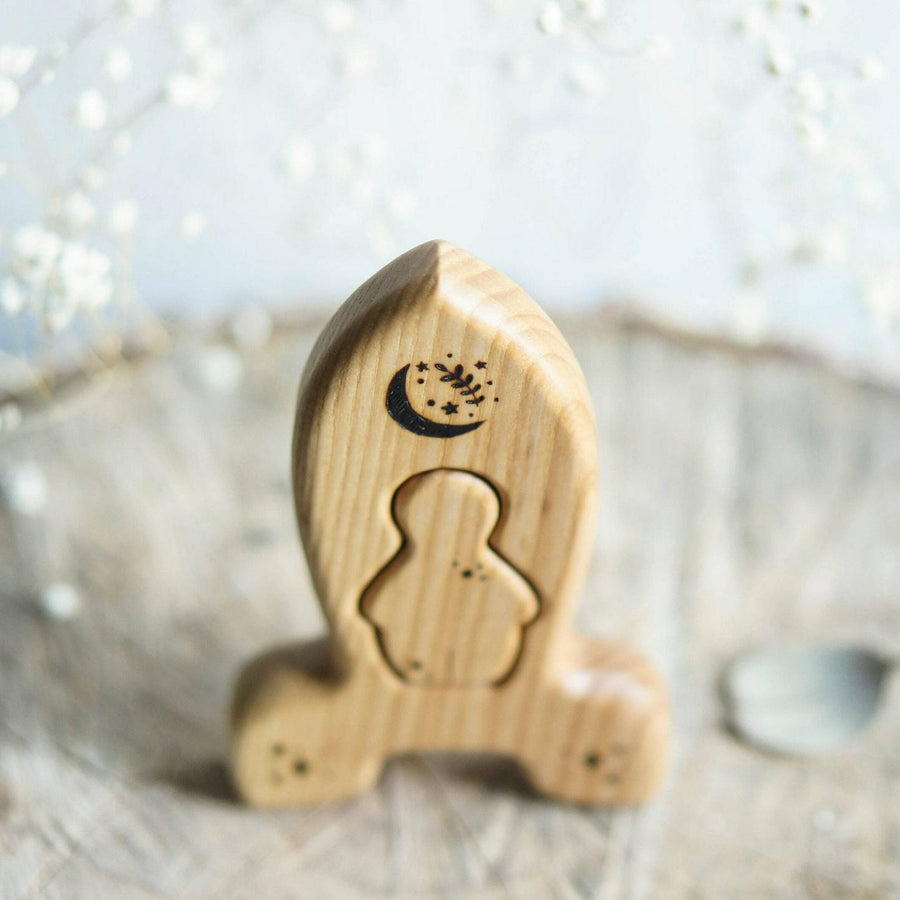 Wooden Rocket Puzzle, a natural wood puzzle by Tiny Fox Hole (view 3)