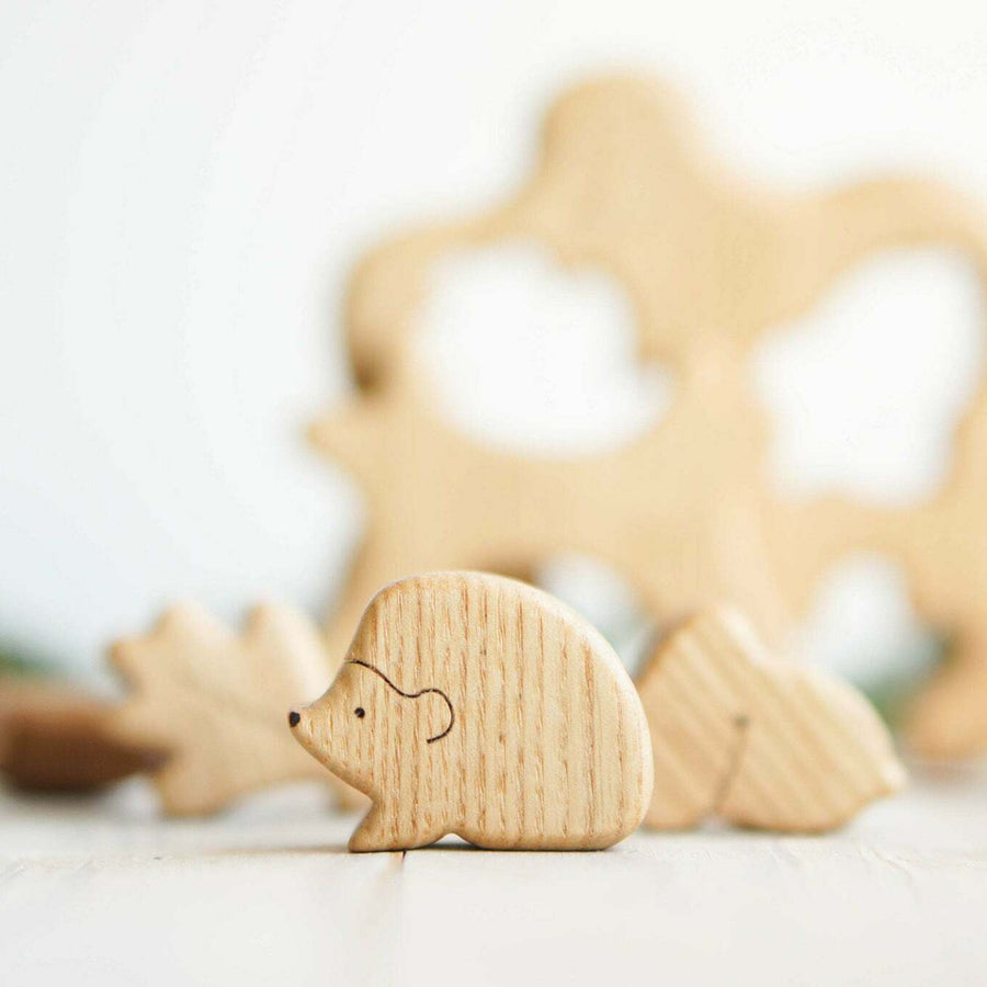 Wooden Tree Puzzle with Hedgehog, a natural wood puzzle by Tiny Fox Hole (view 2)