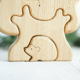 Wooden Tree Puzzle with Hedgehog, a natural wood puzzle by Tiny Fox Hole (view 4) · view 4