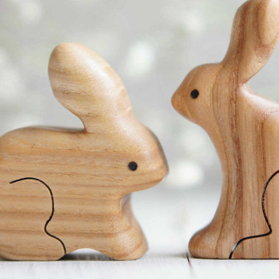 Wooden Bunny, No. 6, a natural wood animal toy by Tiny Fox Hole (view 3)