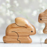 Wooden Bunny, No. 2, a natural wood animal toy by Tiny Fox Hole (view 3) · view 3