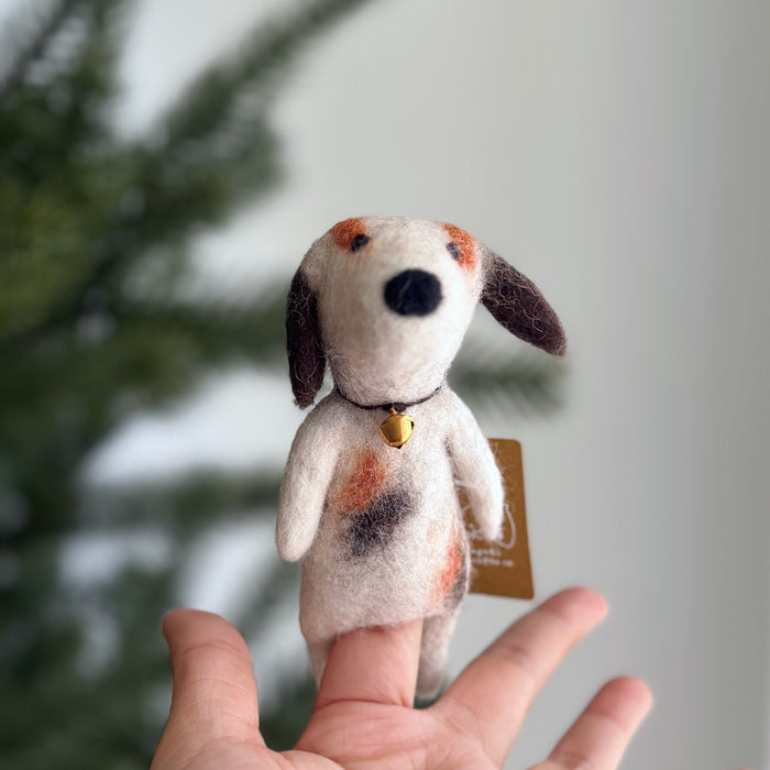 Calico Dog Finger Puppet