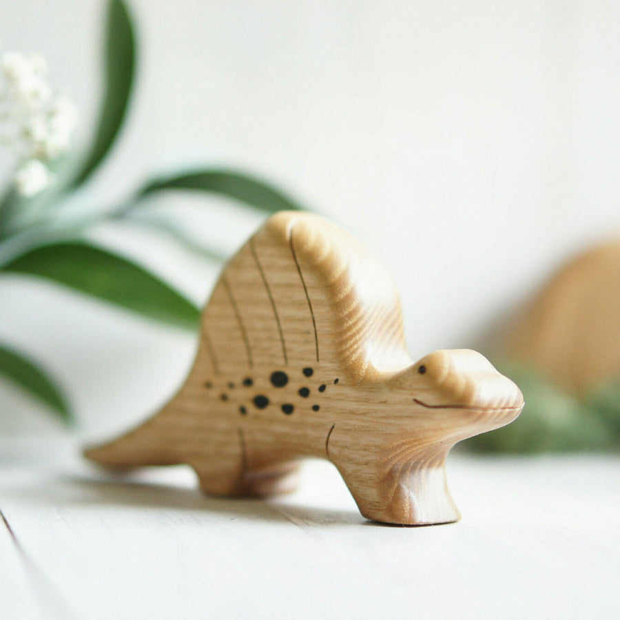 Wooden Dimetrodon, a natural wood animal toy by Tiny Fox Hole (view 2)