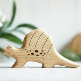 Wooden Dimetrodon, a natural wood animal toy by Tiny Fox Hole, cut and finished by hand from solid wood · view 1