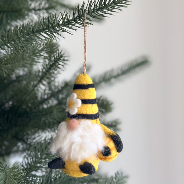Felt Bumblebee Gnome Ornament