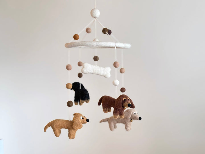 Felt Dachshund Dog Baby Mobile