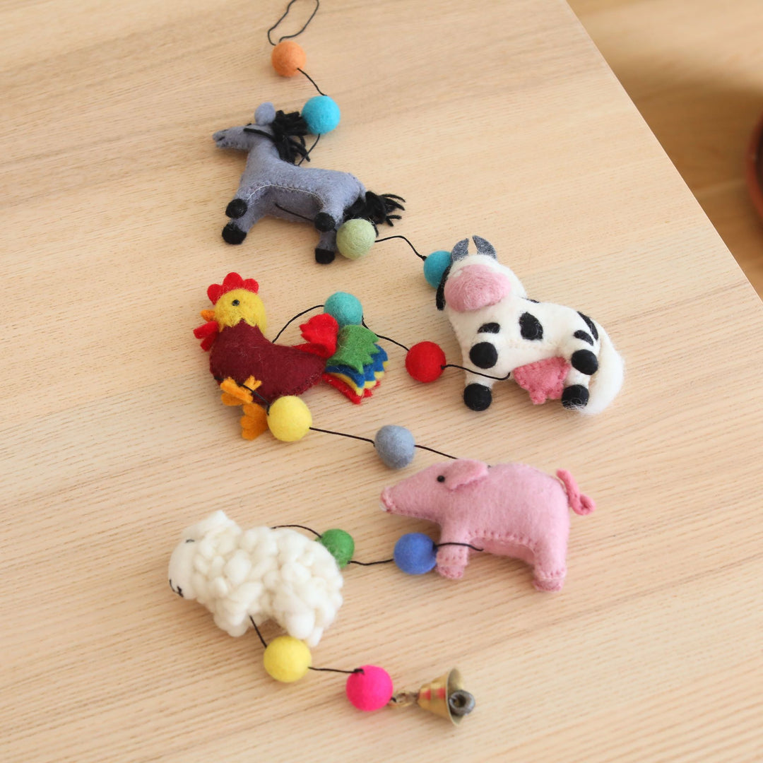Felt Farm Animal Garland