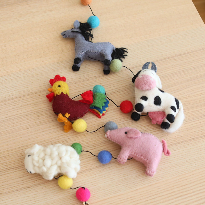 Felt Farm Animal Garland
