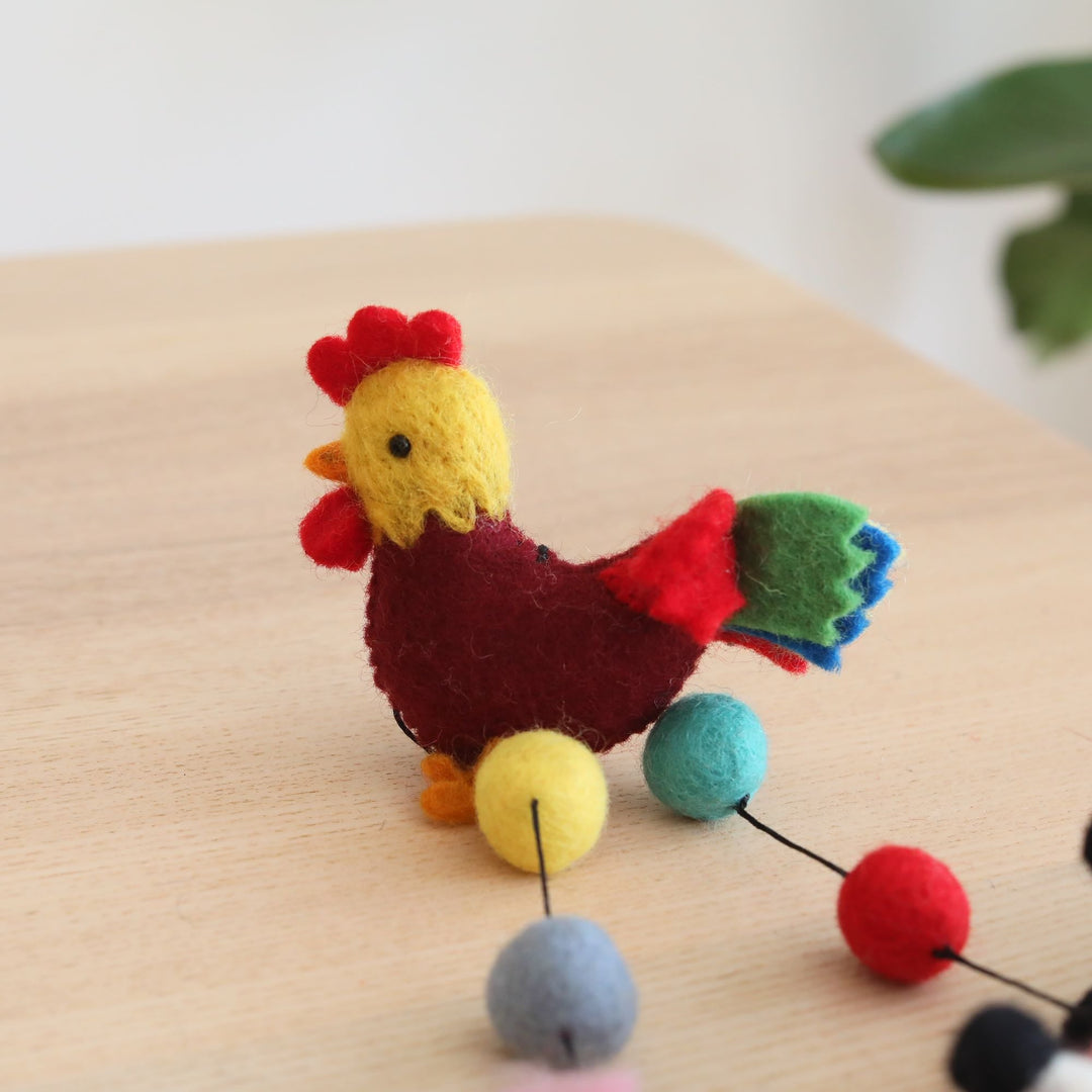 Felt Farm Animal Garland