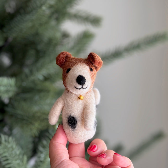 Felt Finger Puppet - Jack Russell Terrier Dog 2