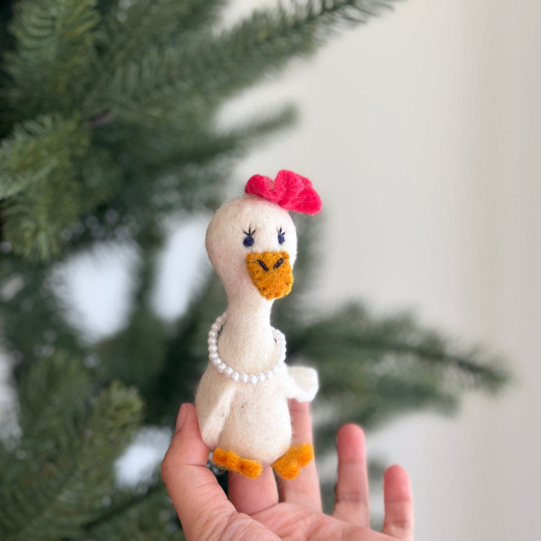 Felt Finger Puppets - Duck Couple on Honeymoon