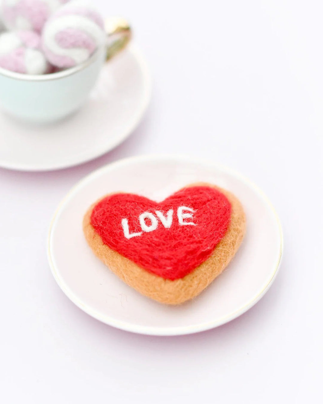 Felt "Love" Heart Icing Cookie