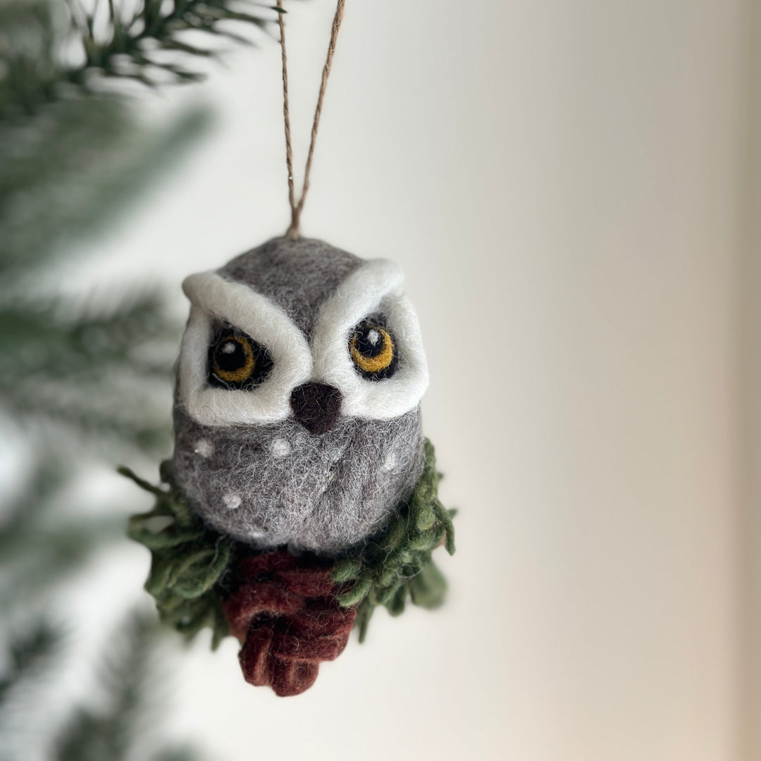 Felt Ornament - Needle Felted Owl