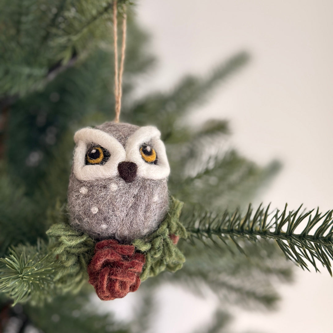 Felt Ornament - Needle Felted Owl