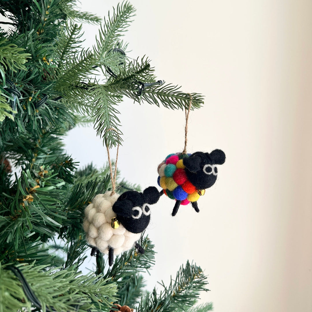 Felt Ornament - Pompom Ball Mini Sheep