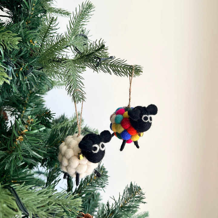 Felt Ornament - Pompom Ball Mini Sheep