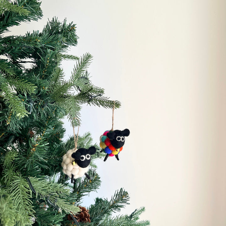 Felt Ornament - Pompom Ball Mini Sheep