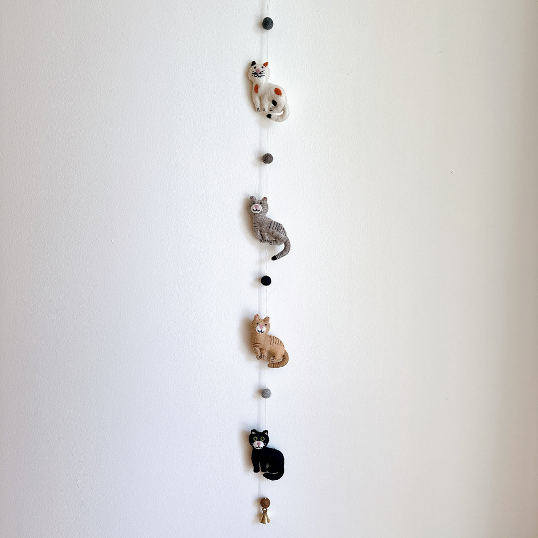 Felt Stitched Cat Garland