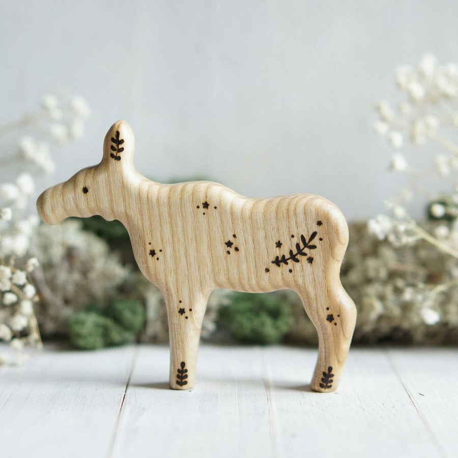 Wooden Moose, Mama, a natural wood animal toy by Tiny Fox Hole (view 2)