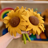 Little Brood Gold Sunflower, a hand-felted golden wool bloom for felt gardens and meadows. · view 1