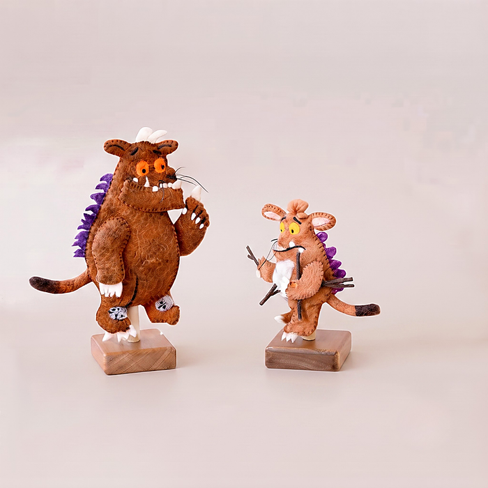 Felt finger puppet set for The Gruffalo's Child, showing the characters from the book