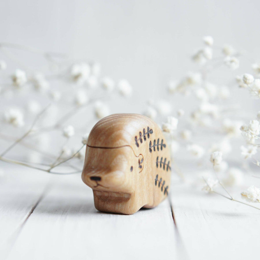 Wooden Hedgehog, Child, a natural wood animal toy by Tiny Fox Hole (view 3)