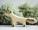 Wooden Fox, Mama, a natural wood animal toy by Tiny Fox Hole, cut and finished by hand from solid wood · view 1