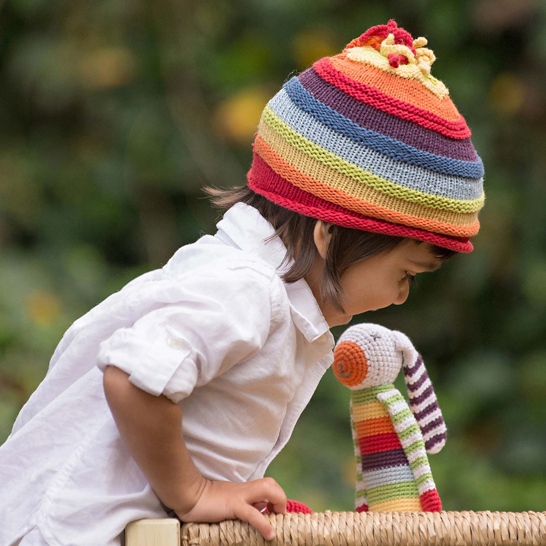 Baby Beanie - Rainbow Stripey