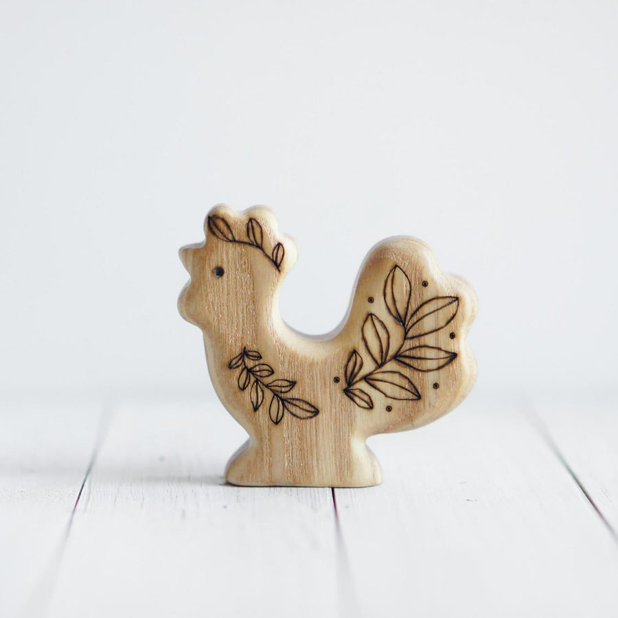 Wooden Rooster, a natural wood animal toy by Tiny Fox Hole (view 2)