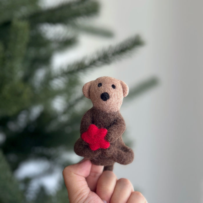 Sea Otter With Sea Star Finger Puppet