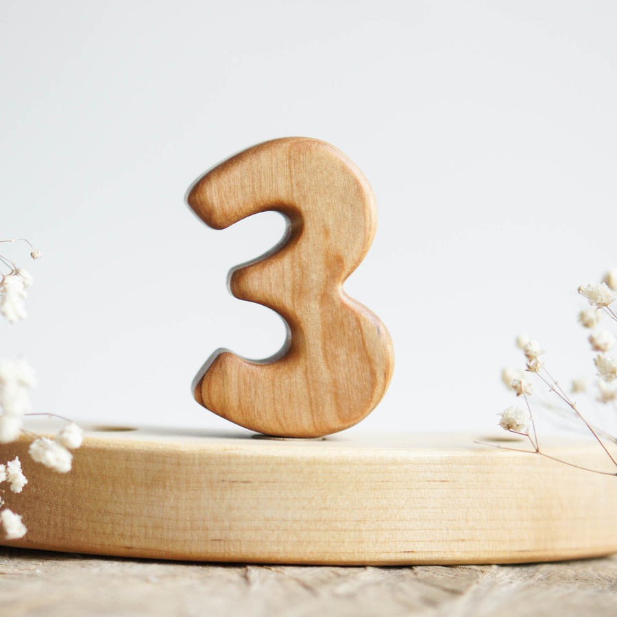 Wooden Number, a wooden Waldorf celebration piece by Tiny Fox Hole (view 4)