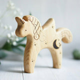 Wooden Unicorn with Wings, a natural wood animal toy by Tiny Fox Hole (view 3) · view 3