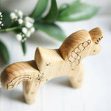 Wooden Unicorn with Wings, a natural wood animal toy by Tiny Fox Hole (view 5) · view 5