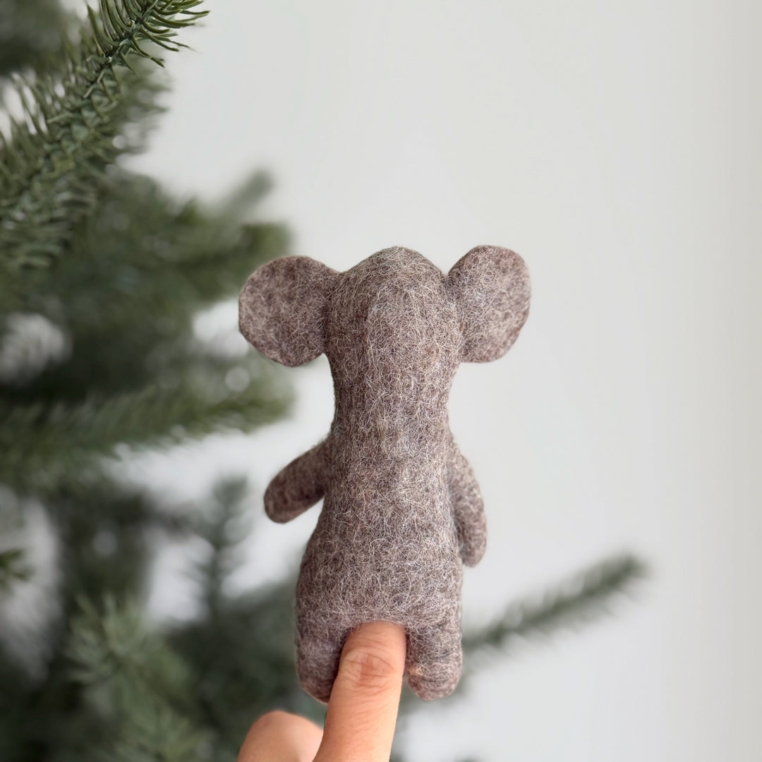 Wool Felt Elephant Finger Puppet
