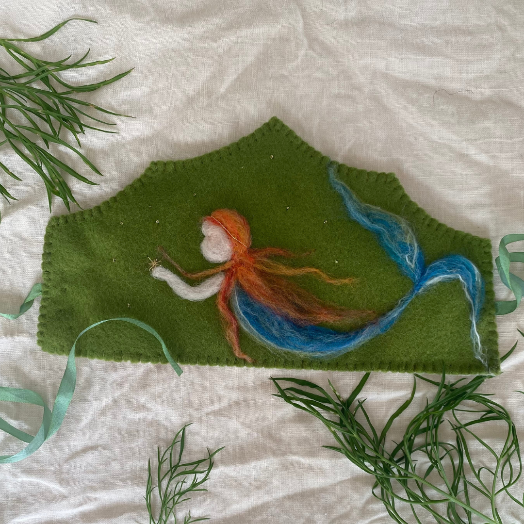 Waldorf Play and Birthday Crown, Mermaid with Copper Hair